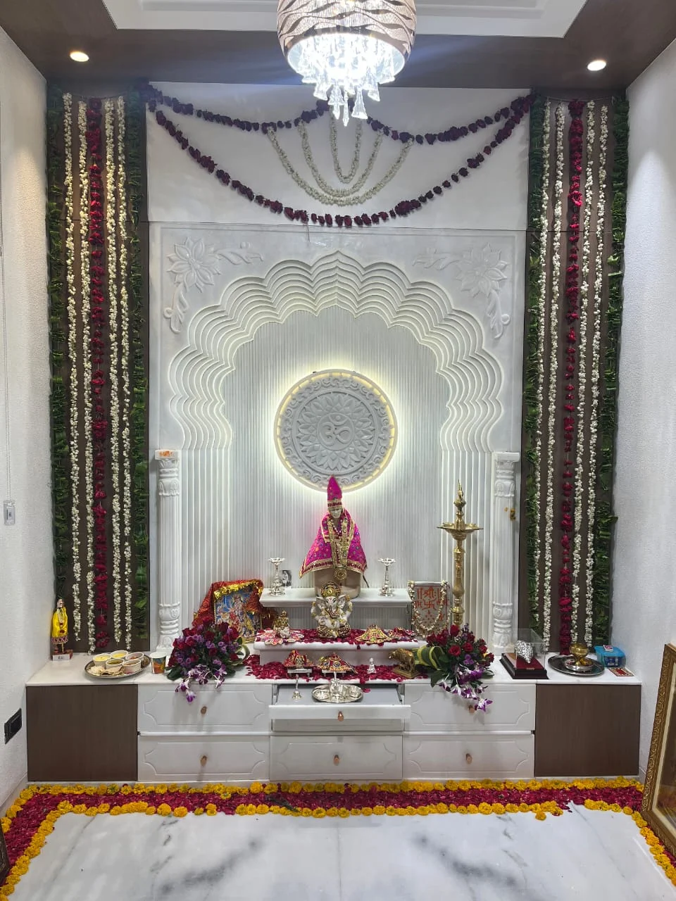 Ambaji Marble Prayer Alcove